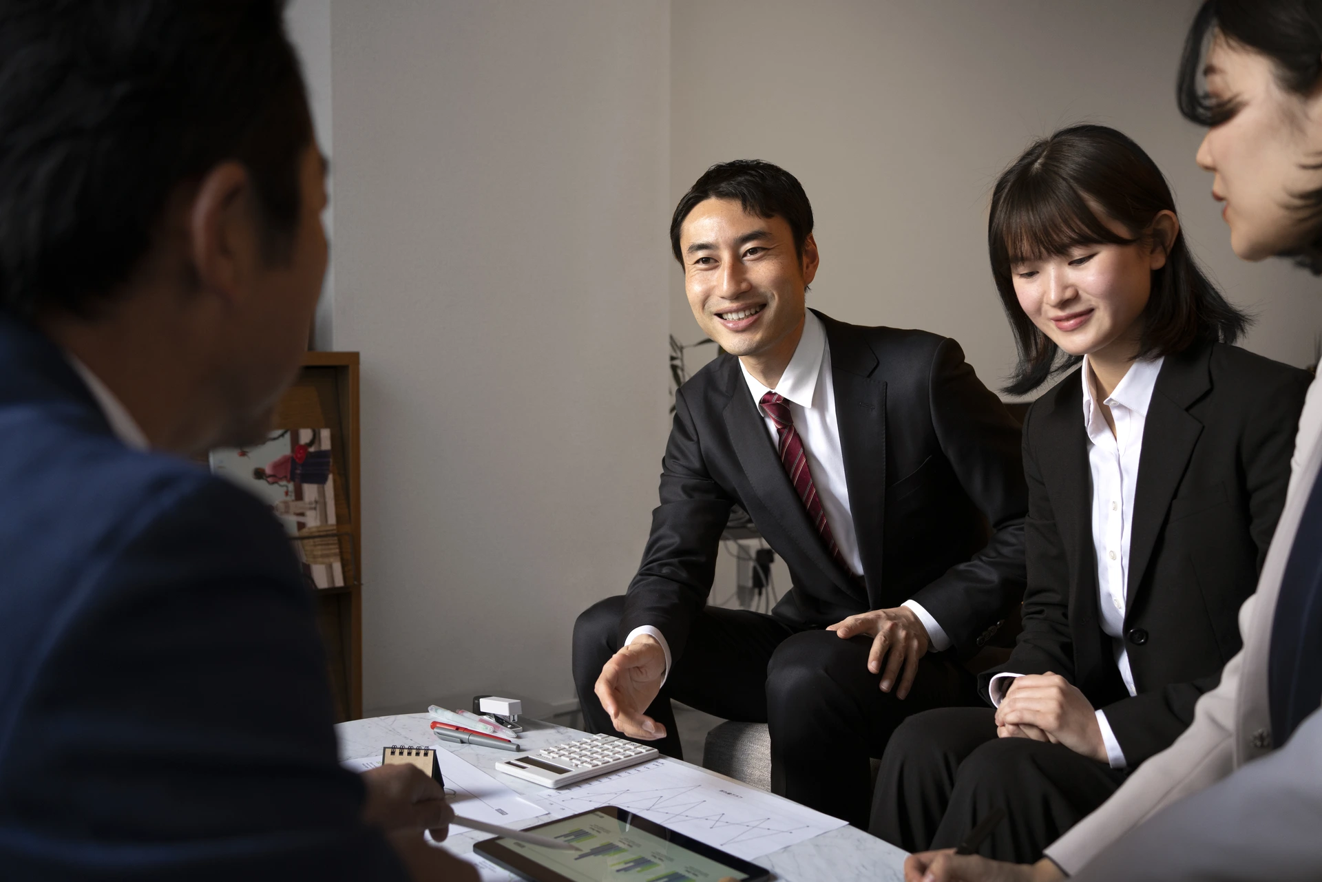 Law office staff coordinating strategy