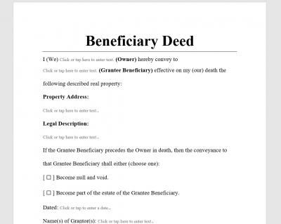 Beneficiary Deed Template - AntonLegal