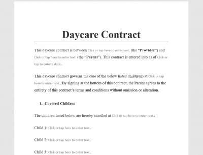 Daycare Contract