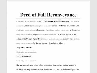 Deed of Full Reconveyance