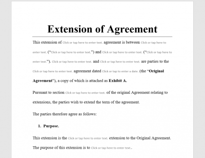 Extension of Agreement