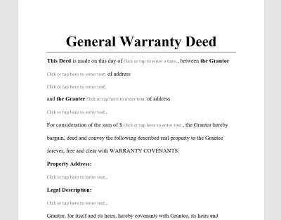 General Warranty Deed