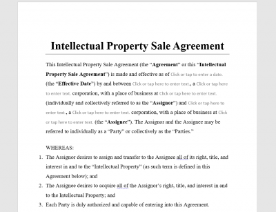 Intellectual Property Sale Agreement