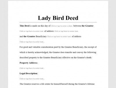 Lady Bird Deed