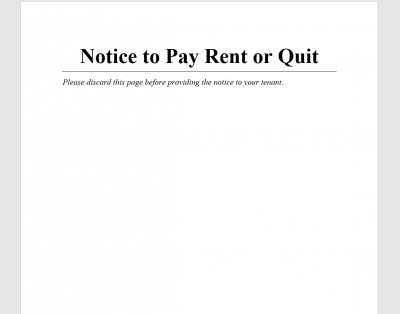 Notice to Pay Rent or Quit
