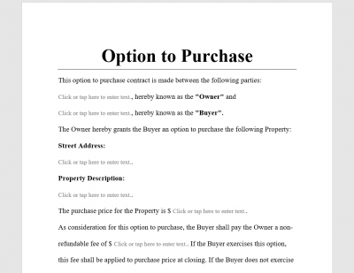 Option to Purchase