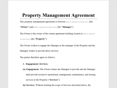 Property Management Agreement