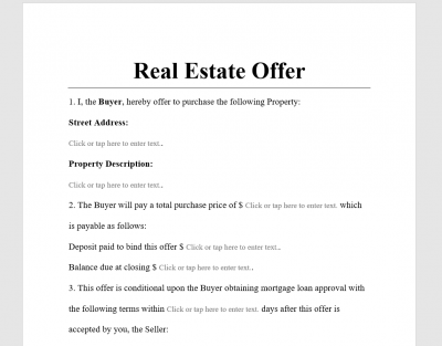 Real Estate Offer