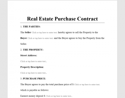 Real Estate Purchase Contract