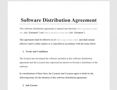 Software Distribution Agreement