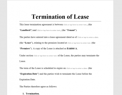 Termination of Lease